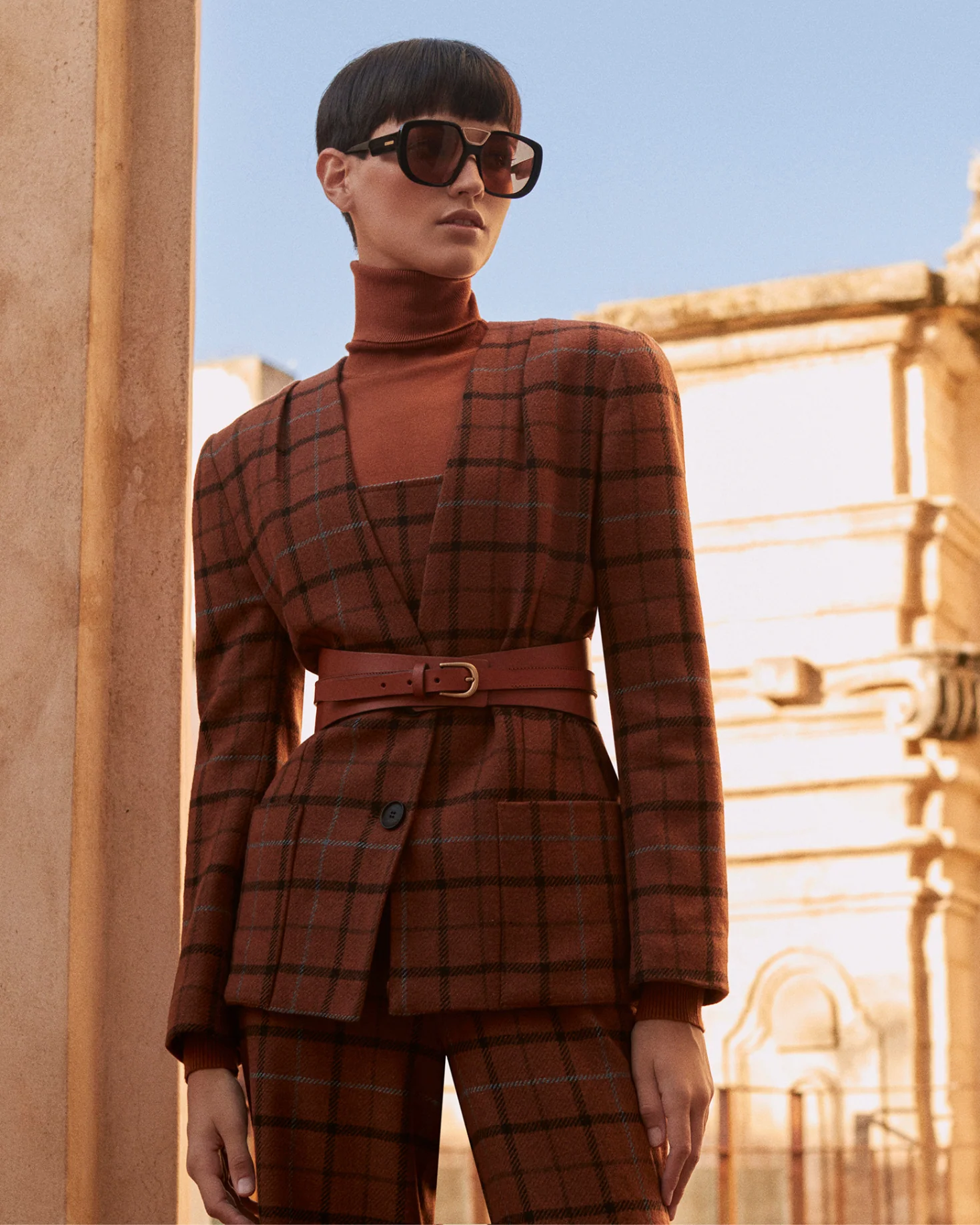 CHAQUETA ZOE TARTÁN TEJA - Image 3