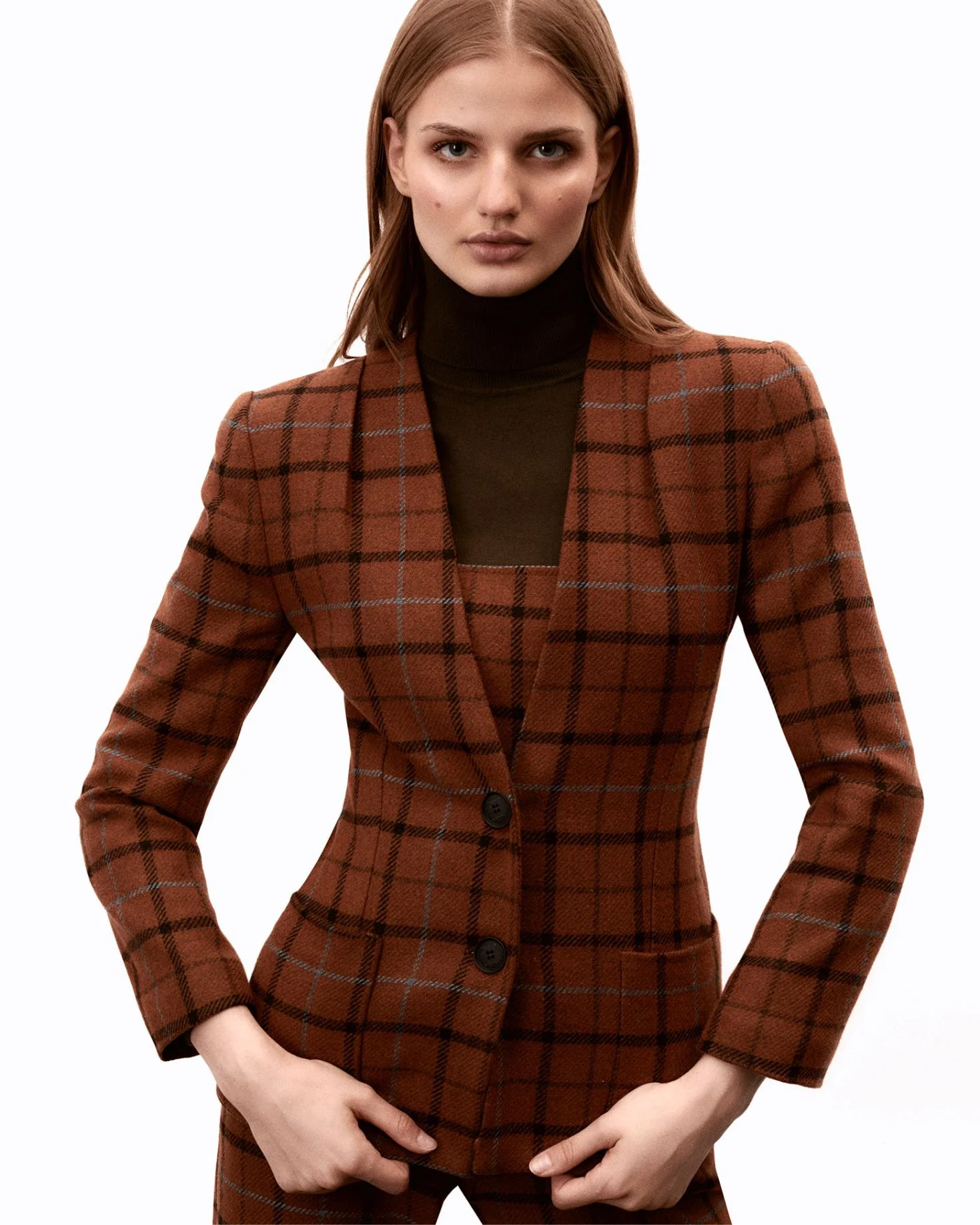 CHAQUETA ZOE TARTÁN TEJA - Image 8