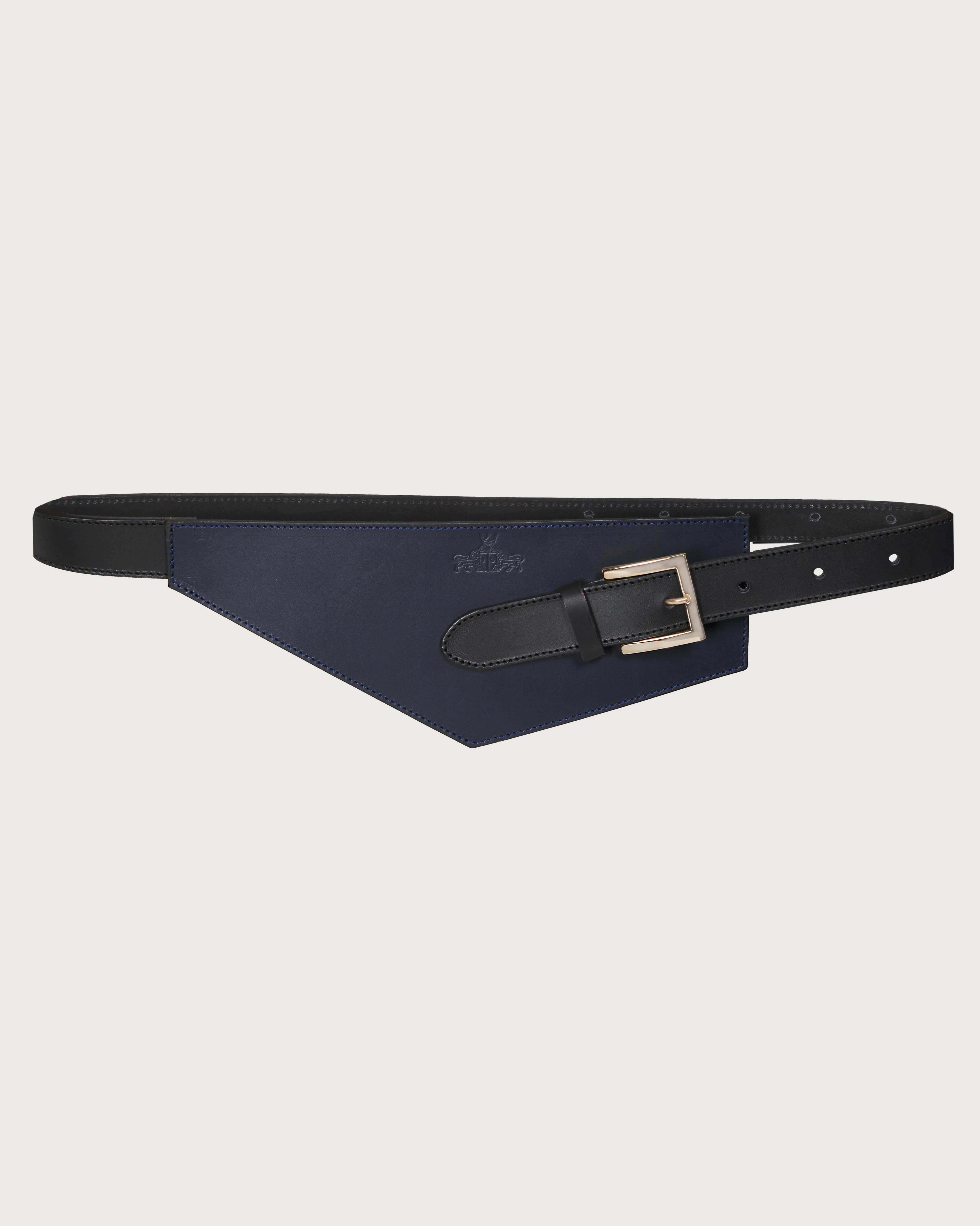 CINTURON JUSTINA AZUL Y NEGRO