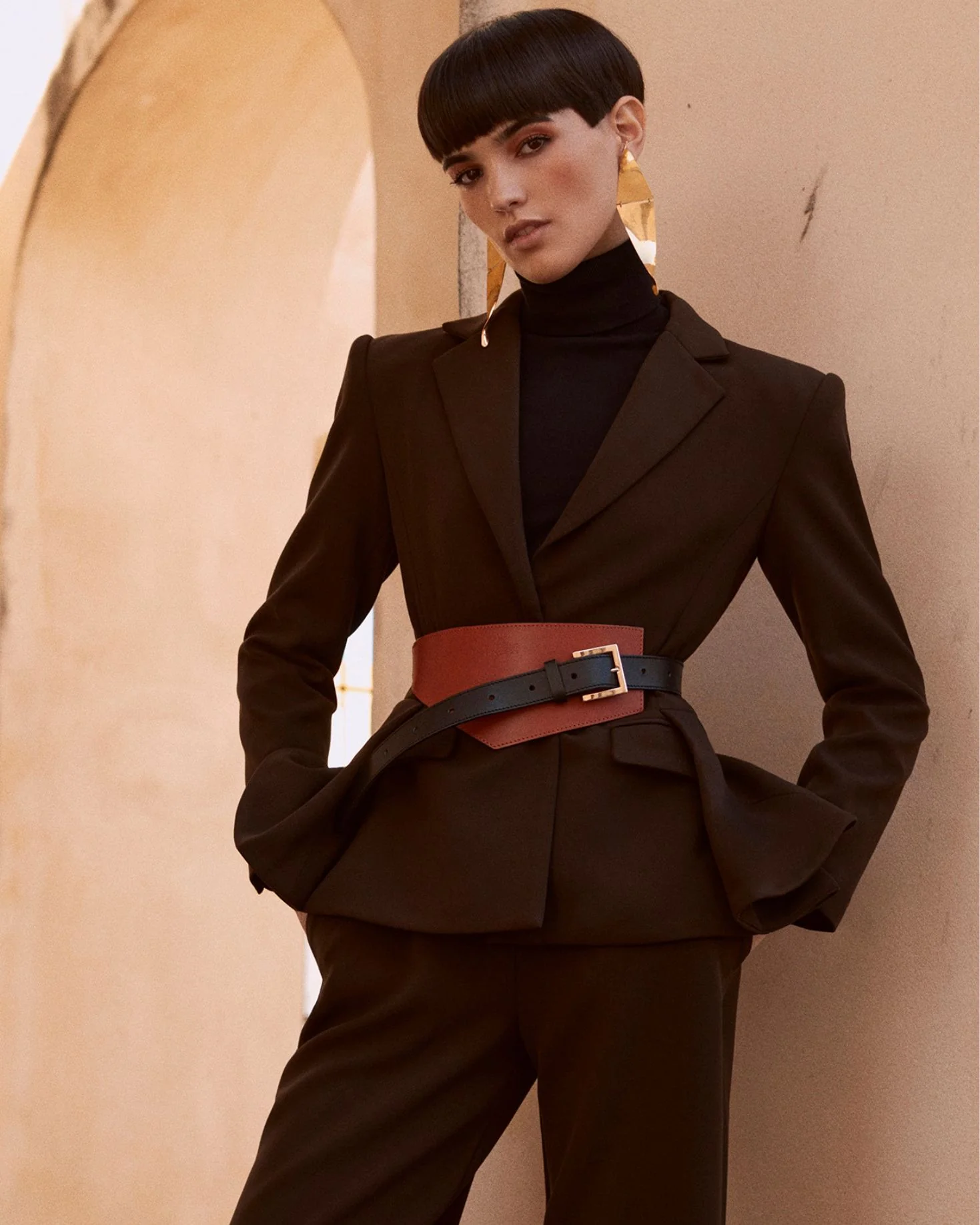 CINTURÓN JUSTINA MARRÓN Y NEGRO - Image 3