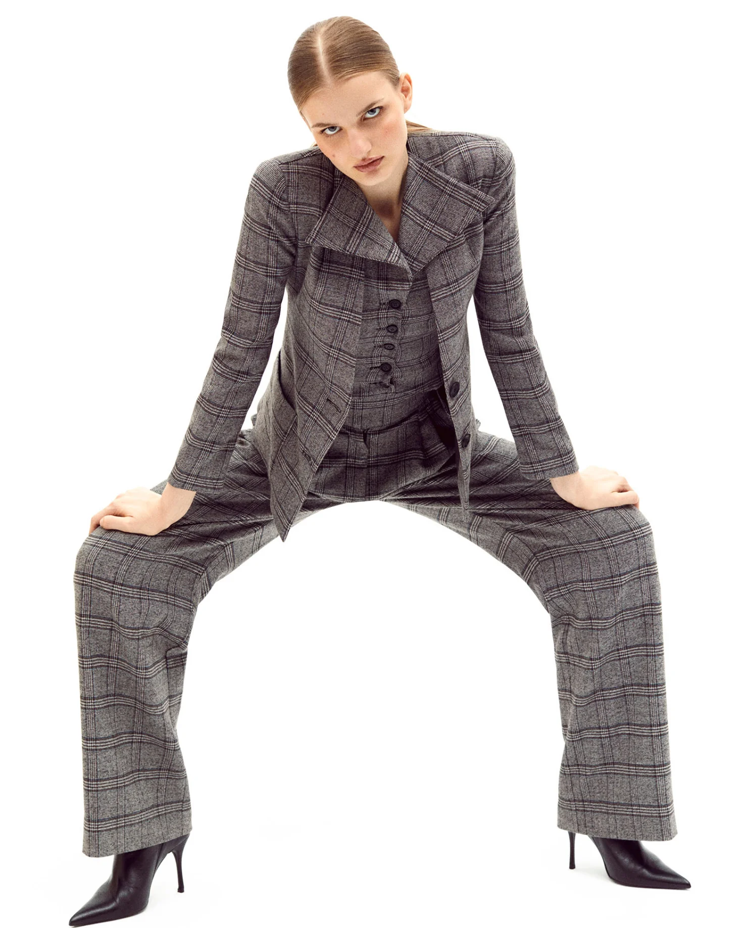 PANTALÓN CAMILA TARTÁN GRIS - Image 2